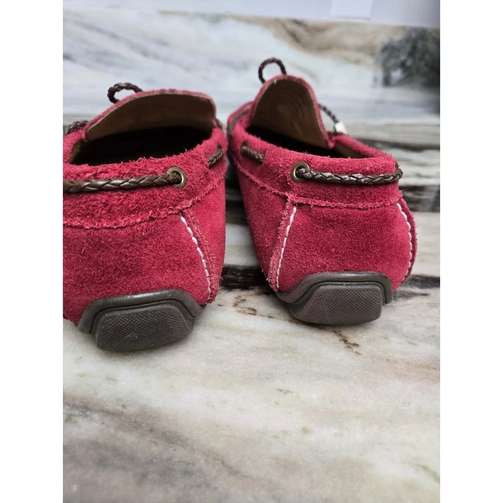 Alfani Trevor Men's Red Suede Leather Driving Moccasins Loafers Shoes Size 9.5 M